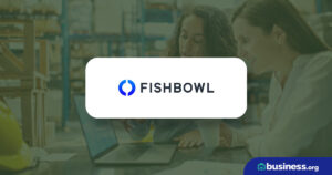 fishbowl logo on faded background