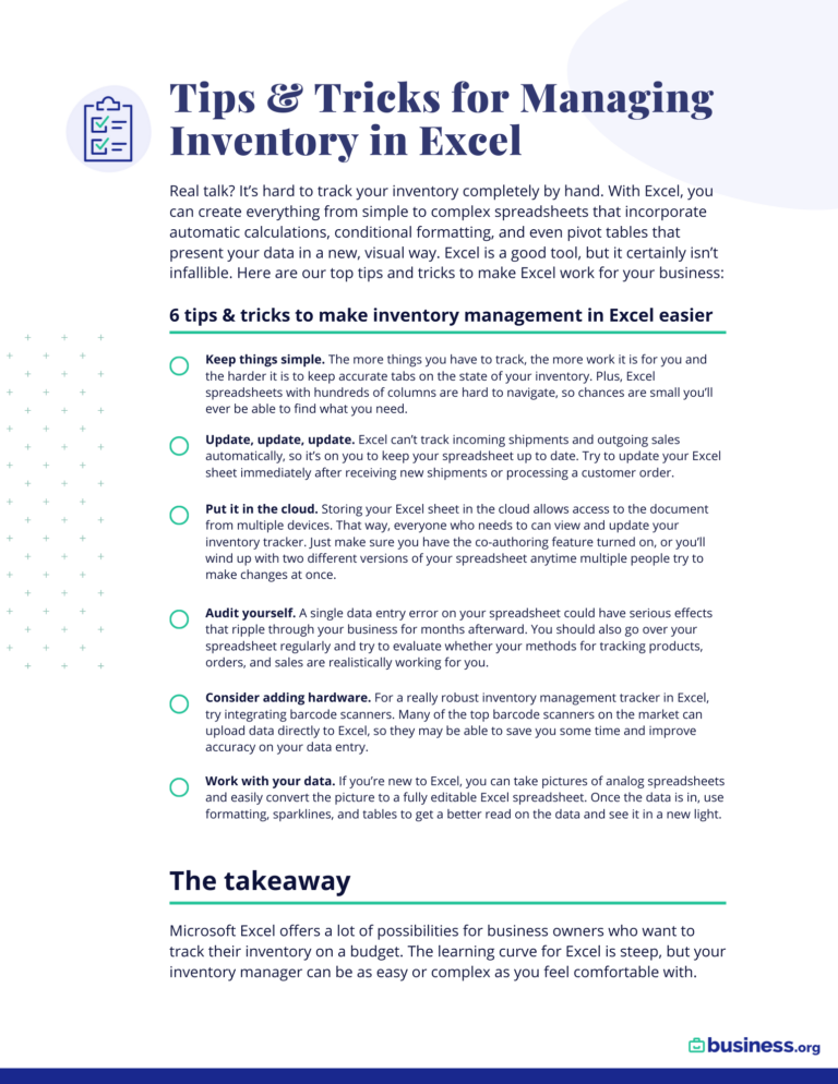 Excel Inventory Management Tips & Tricks